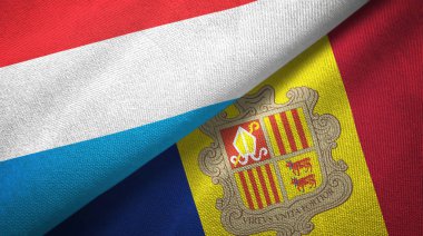 Lüksemburg ve Andorra iki bayraktekstil kumaş, kumaş doku 