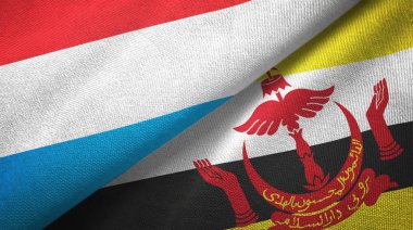 Lüksemburg ve Brunei iki bayrak tekstil bezi