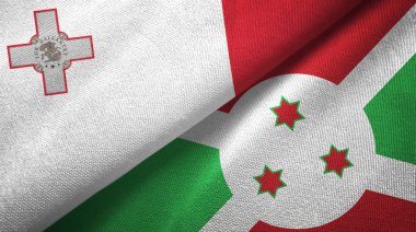Malta ve Burundi iki bayraktekstil kumaş, kumaş doku 