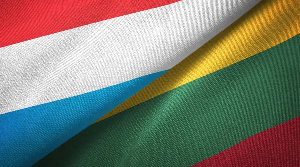 Luxembourg and Lithuania two flags textile cloth, fabric texture