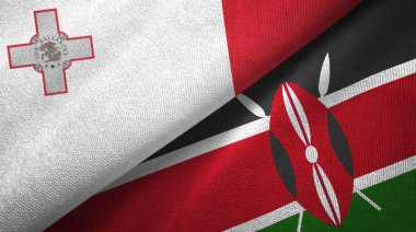 Malta ve Kenya iki bayraktekstil kumaş, kumaş doku