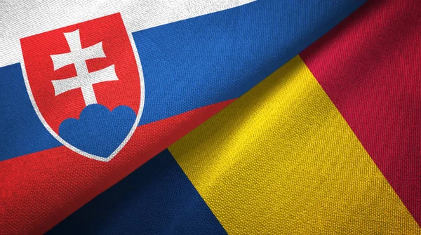 Slovakia and Chad two flags textile cloth, fabric texture — Stock Photo, Image