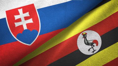 Slovakya ve Uganda iki bayraktekstil kumaş, kumaş doku