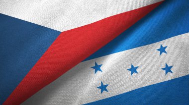 Çek Cumhuriyeti ve Honduras iki bayraktekstil kumaş, kumaş doku