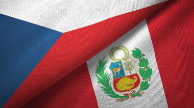 Çek Cumhuriyeti ve Peru iki bayraktekstil kumaş, kumaş doku