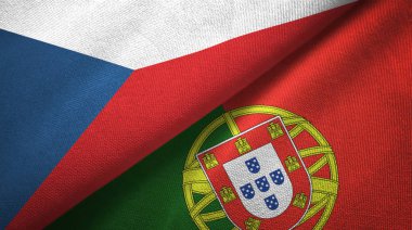 Çek Cumhuriyeti ve Portekiz iki bayraktekstil kumaş, kumaş doku