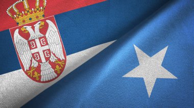 Sırbistan ve Somali iki bayrak tekstil kumaş, kumaş doku