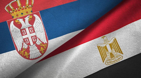 Serbia and Egypt two flags textile cloth
