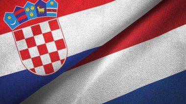 Hırvatistan ve Hollanda iki bayraktekstil kumaş, kumaş doku