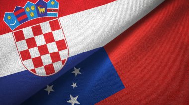 Hırvatistan ve Samoa iki bayrak tekstil kumaş, kumaş doku