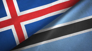 İzlanda ve Botsvana iki bayraktekstil kumaş, kumaş doku 