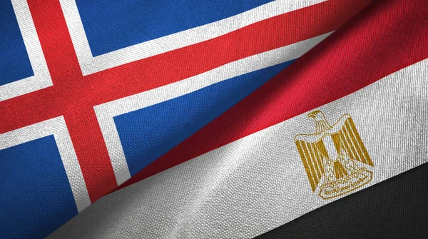 Iceland and Egypt two flags textile cloth
