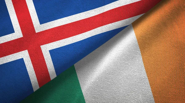冰岛和爱尔兰两旗纺织布，织物质地 — 图库照片