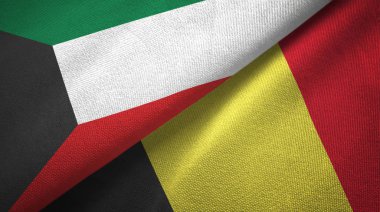 Kuveyt ve Belçika iki bayraktekstil kumaş, kumaş doku 