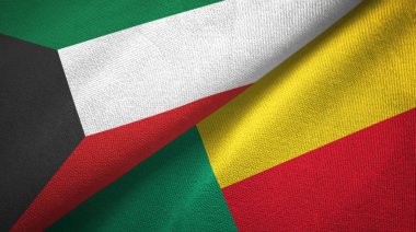 Kuveyt ve Benin iki bayraktekstil kumaş, kumaş doku 