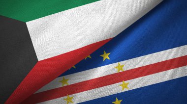 Kuveyt ve Cape Cabo Verde iki bayraklar tekstil kumaş, kumaş doku 