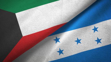 Kuveyt ve Honduras iki bayraklar tekstil kumaş, kumaş doku