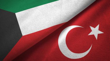 Kuveyt ve Türkiye'de iki bayrak tekstil kumaş, kumaş doku