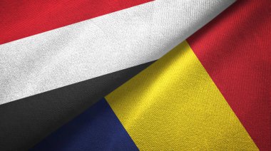 Yemen ve Çad iki bayraklı kumaş, kumaş dokusu 