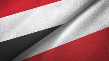 Yemen ve Polonya iki bayraklı kumaş, kumaş dokusu