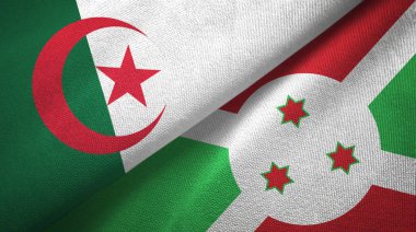 Cezayir ve Burundi iki bayraktekstil kumaş, kumaş doku 