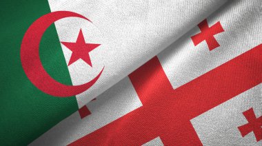 Cezayir ve Gürcistan iki bayraktekstil kumaş, kumaş doku