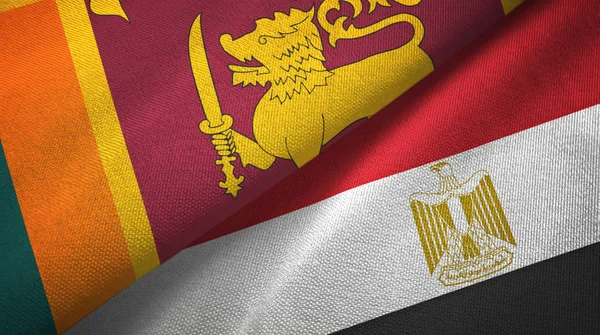 Sri lanka und ägypten zwei flaggen textiltuch — Stockfoto