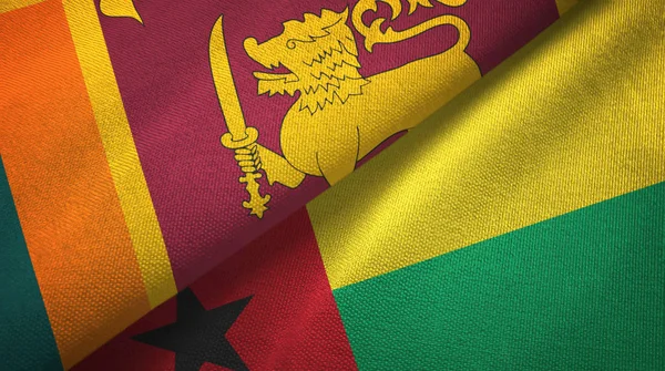 Sri Lanka and Guinea-Bissau two flags textile cloth, fabric texture