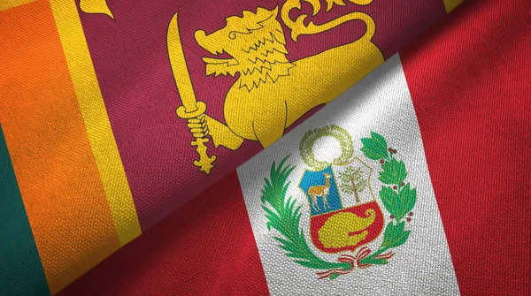 Sri Lanka and Peru two flags textile cloth, fabric texture — Stock Photo, Image