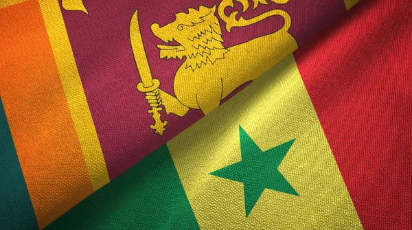 Sri lanka und senegal zwei flaggen textiltuch, textur — Stockfoto