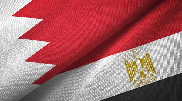 Bahrain and Egypt two flags textile cloth