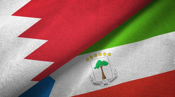 Bahréin y Guinea Ecuatorial dos banderas tela textil, textura de la tela — Foto de Stock