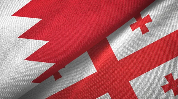 바레인과 조지아 두 플래그 직물 천, 직물 질감 — 스톡 사진