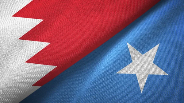 Bahrain and Somalia two flags textile cloth, fabric texture