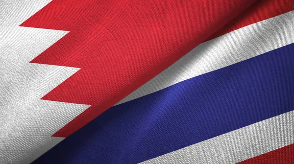 Bahrain and Thailand two flags textile cloth, fabric texture