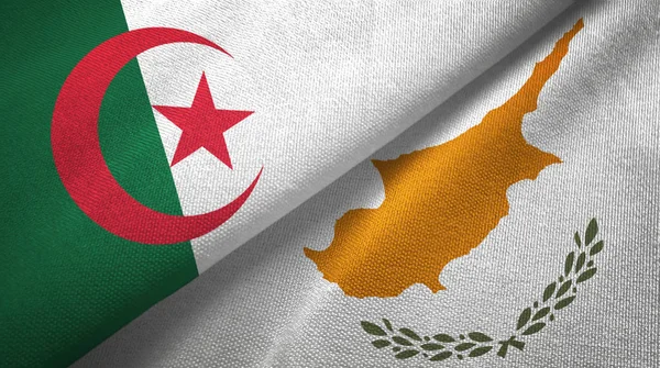 Algeria and Cyprus two flags textile cloth, fabric texture — Stock Photo, Image