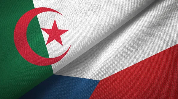 Cezayir ve Çek Cumhuriyeti iki bayrak tekstil kumaş, kumaş doku