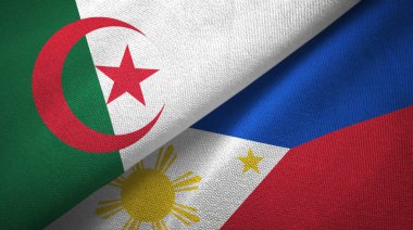 Cezayir ve Filipinler iki bayraktekstil kumaş, kumaş doku