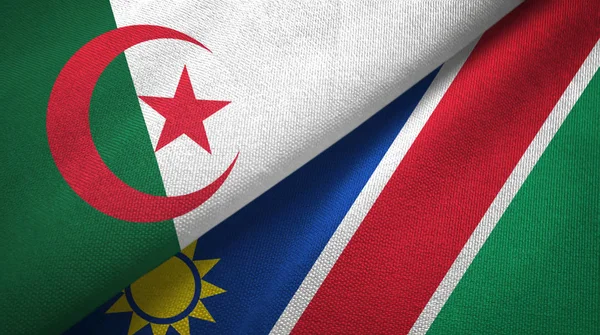 Algeria and Namibia two flags textile cloth, fabric texture