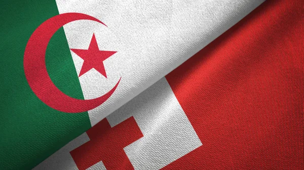 Cezayir ve Tonga iki bayraktekstil kumaş, kumaş doku