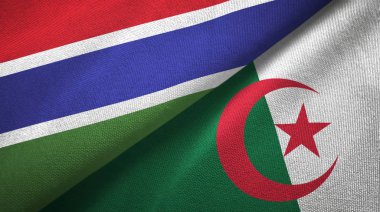 Gambiya ve Cezayir iki bayraktekstil kumaş, kumaş doku 
