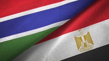 Gambiya ve Mısır iki bayrak tekstil bezi
