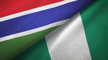 Gambiya ve Nijerya iki bayraktekstil kumaş, kumaş doku