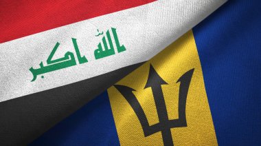 Irak ve Barbados iki bayraktekstil kumaş, kumaş doku 