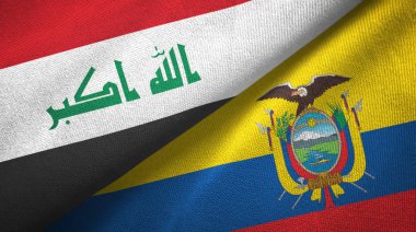 Irak ve Ekvador iki bayraklar tekstil kumaş, kumaş doku