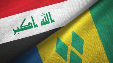 Irak ve Saint Vincent ve Grenadinler iki bayrak tekstil bez