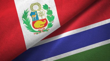 Peru ve Gambiya iki bayraktekstil kumaş, kumaş doku