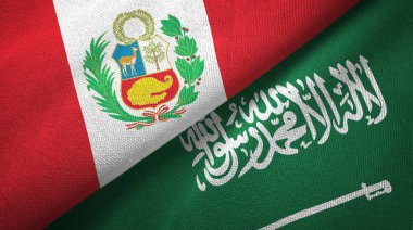 Peru ve Suudi Arabistan tekstil bezi bayrakları