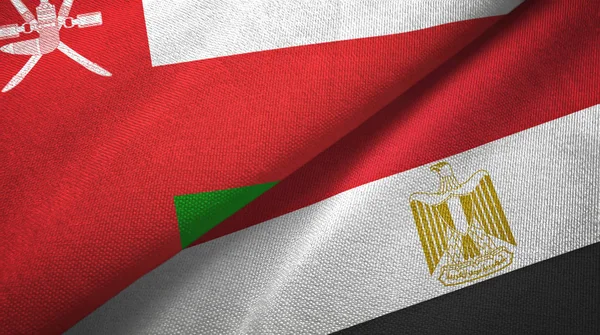 Oman and Egypt two flags textile cloth