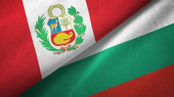 Peru and Bulgaria two flags textile cloth, fabric texture — Stock Photo, Image